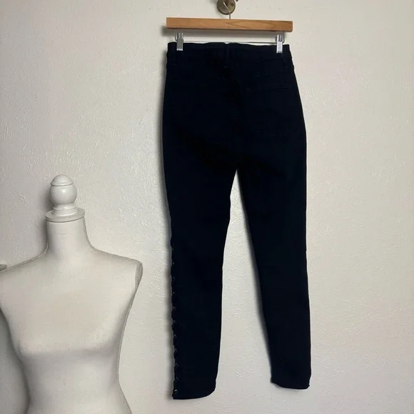 Good American Good Waist Laced Side Black Skinny Denim - Picture 3 of 8